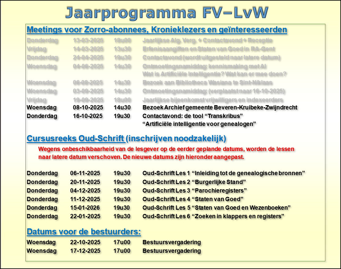 Jaarprogramma 2025